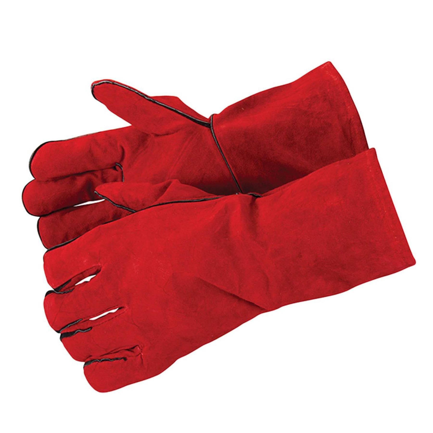 Apron & Gauntlets Gloves Leather Welders Welding Heavy Duty Leather Brown Red By Dapetz - Image 3