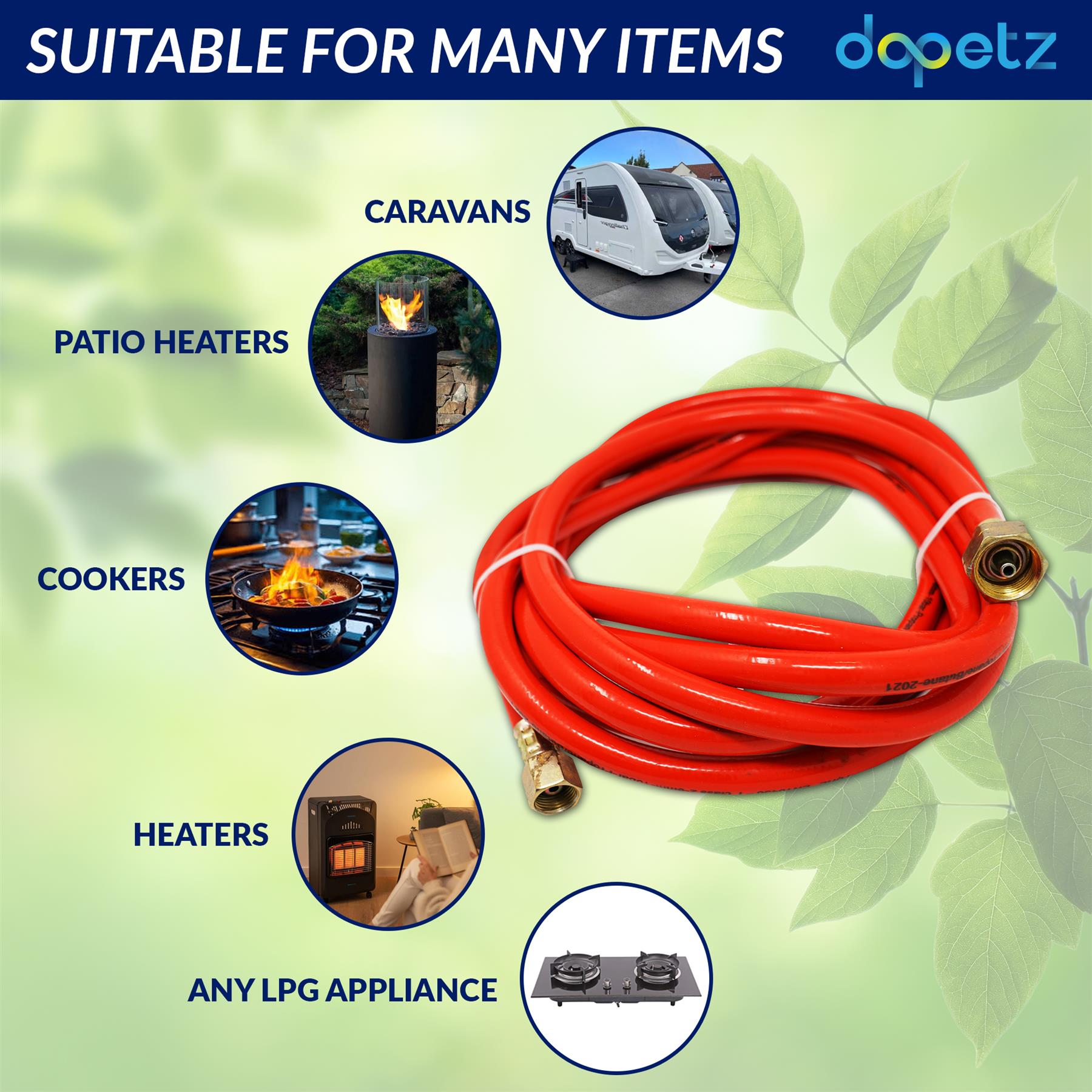 Gas Torch Hose Pipe 5 Meter Propane Brazing Roofing With G3/8 And W21.4 Fitting - Image 2