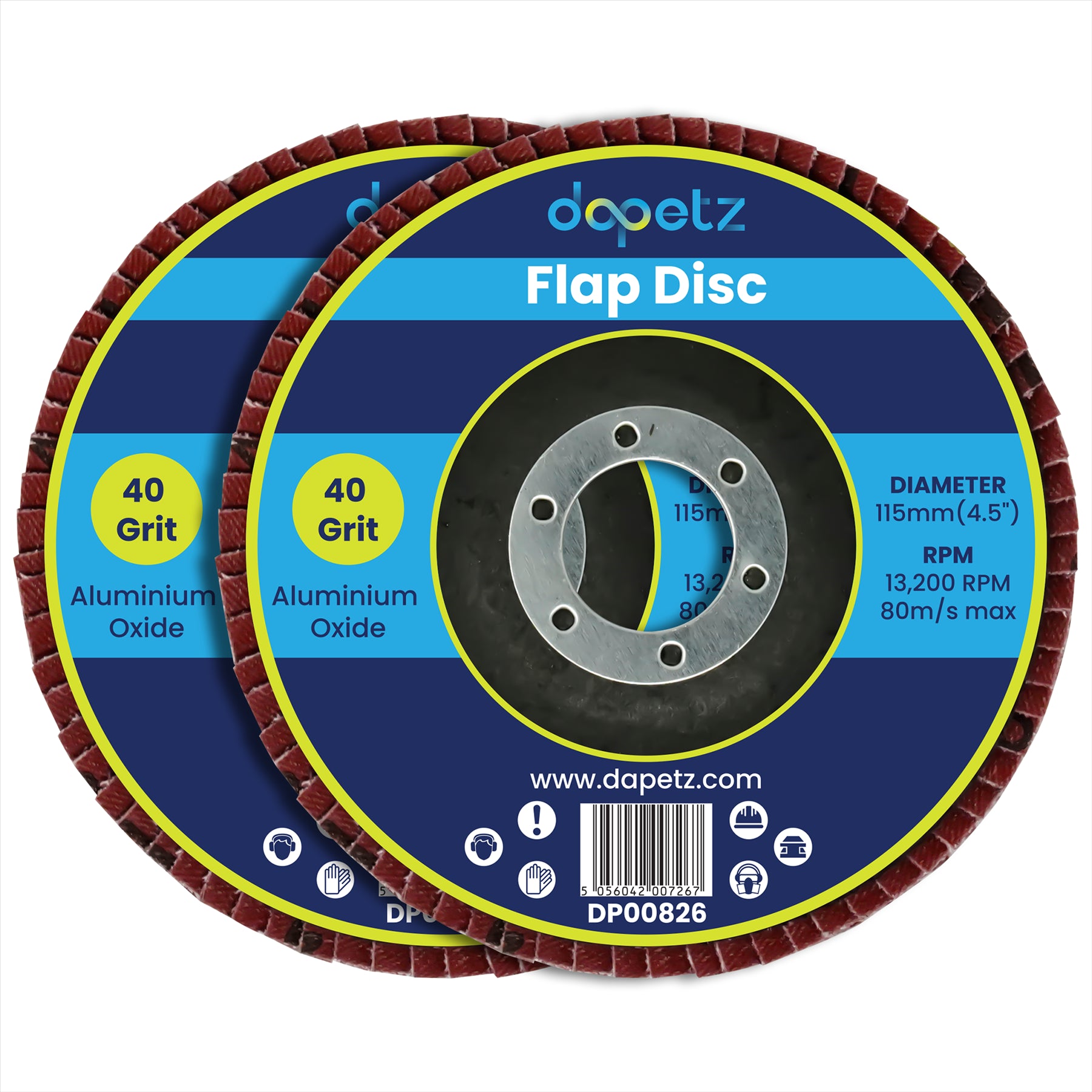 Angle Grinder Flap Discs 115mm 40 Grit Aluminium By Dapetz - Image 6