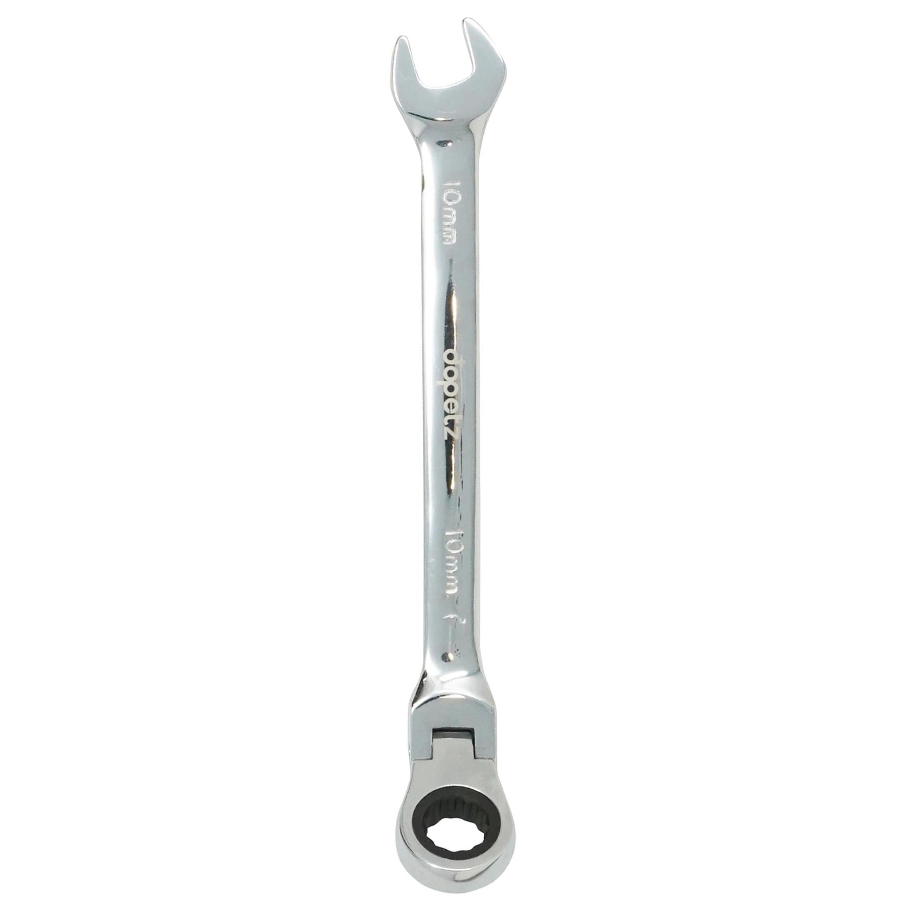 10mm Flexible Head Ratchet Metric Spanner Open End & Ring Chrome Plated for Corrosion Resistance By Dapetz - Image 6
