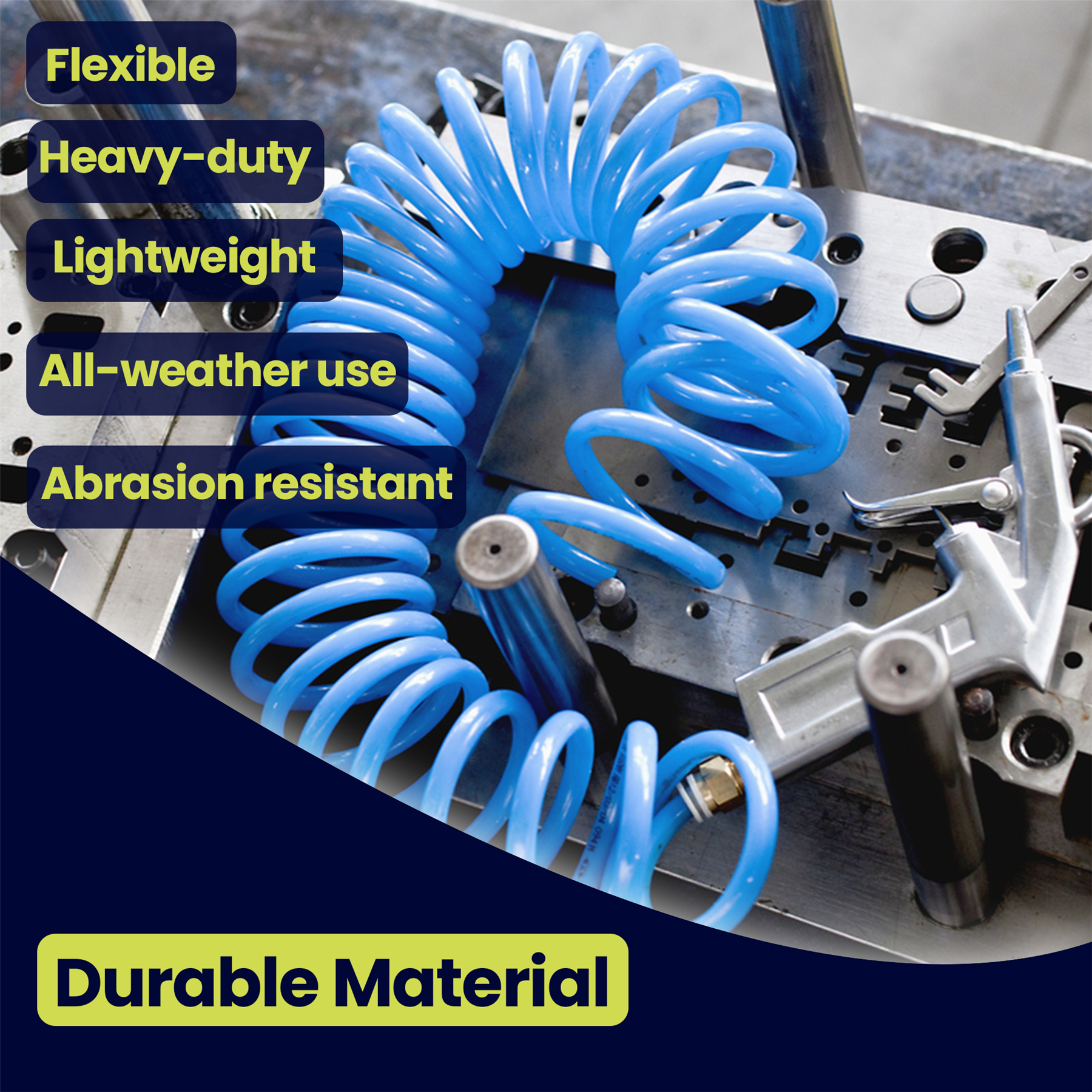 Coiled Air Hose 10M Air Tools Hose With 1/4" BSP Female Nut End Fittings 10 Bar by Daptez - Image 11