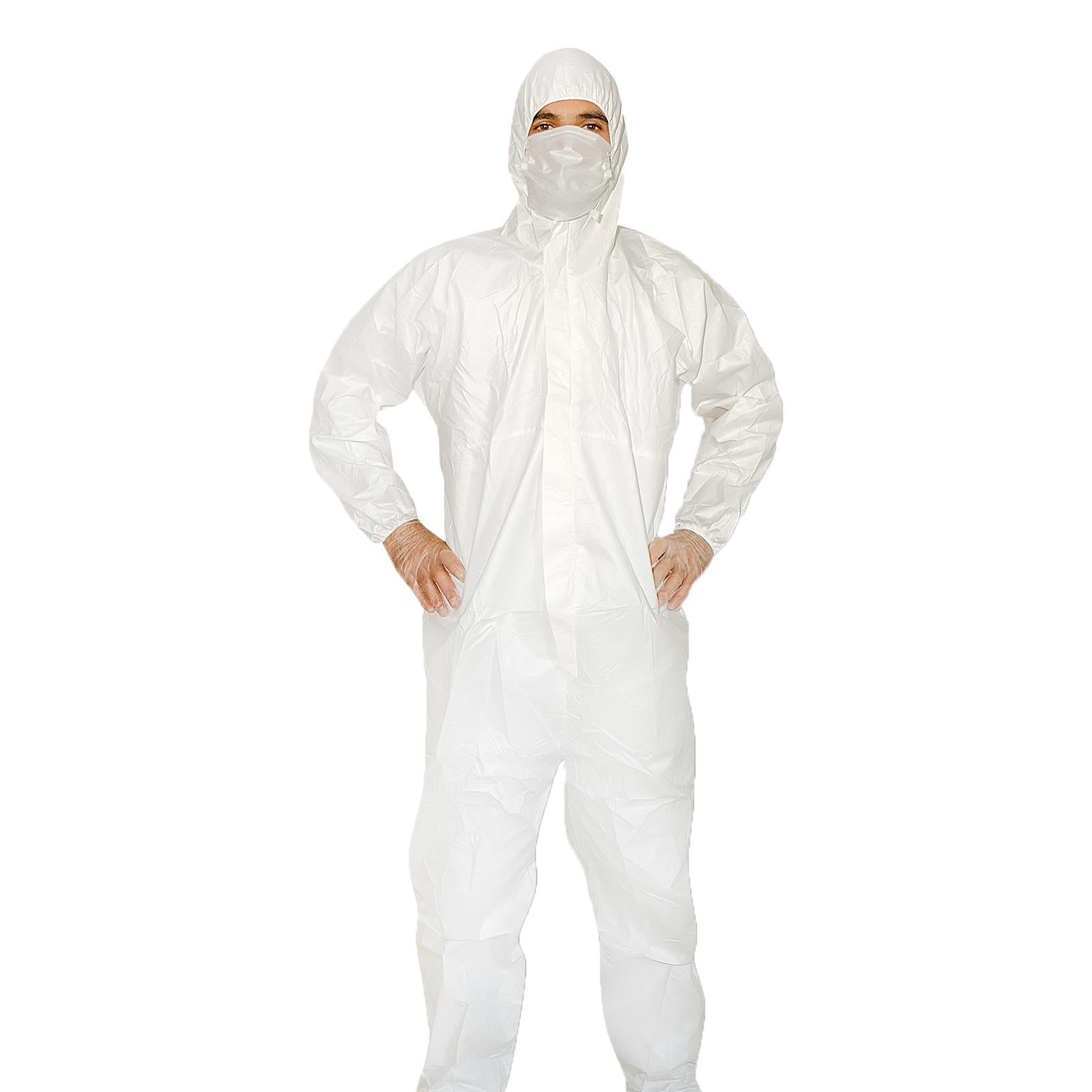 (Pack of 20) Microporous Breathable Coverall Suit with Zip - M Size for Protection by Dapetz
