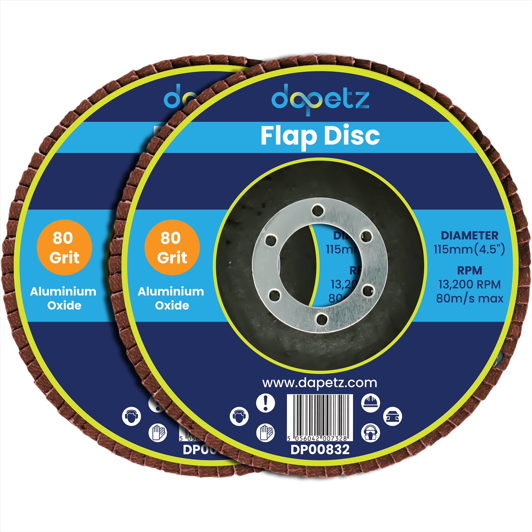 Angle Grinder Aluminium Oxide FLAP DISCS Grinding Wheels 115mm 4.5'' 80 Grit 5 PC By Daptez - Image 6