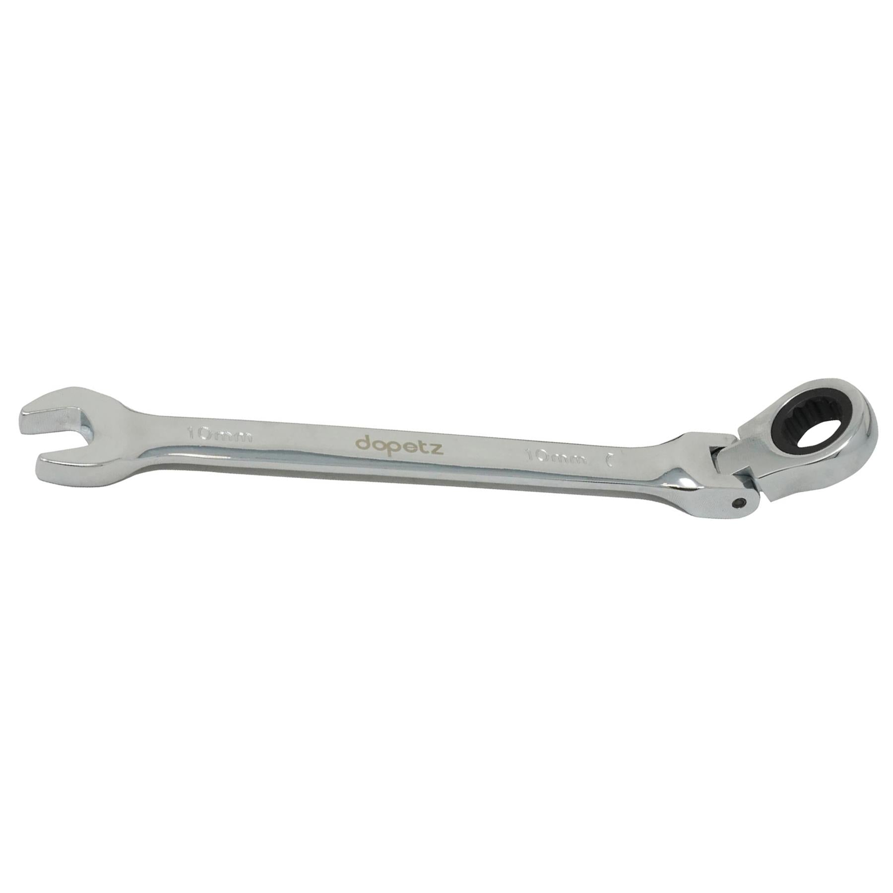 10mm Flexible Head Ratchet Metric Spanner Open End & Ring Chrome Plated for Corrosion Resistance By Dapetz - Image 9