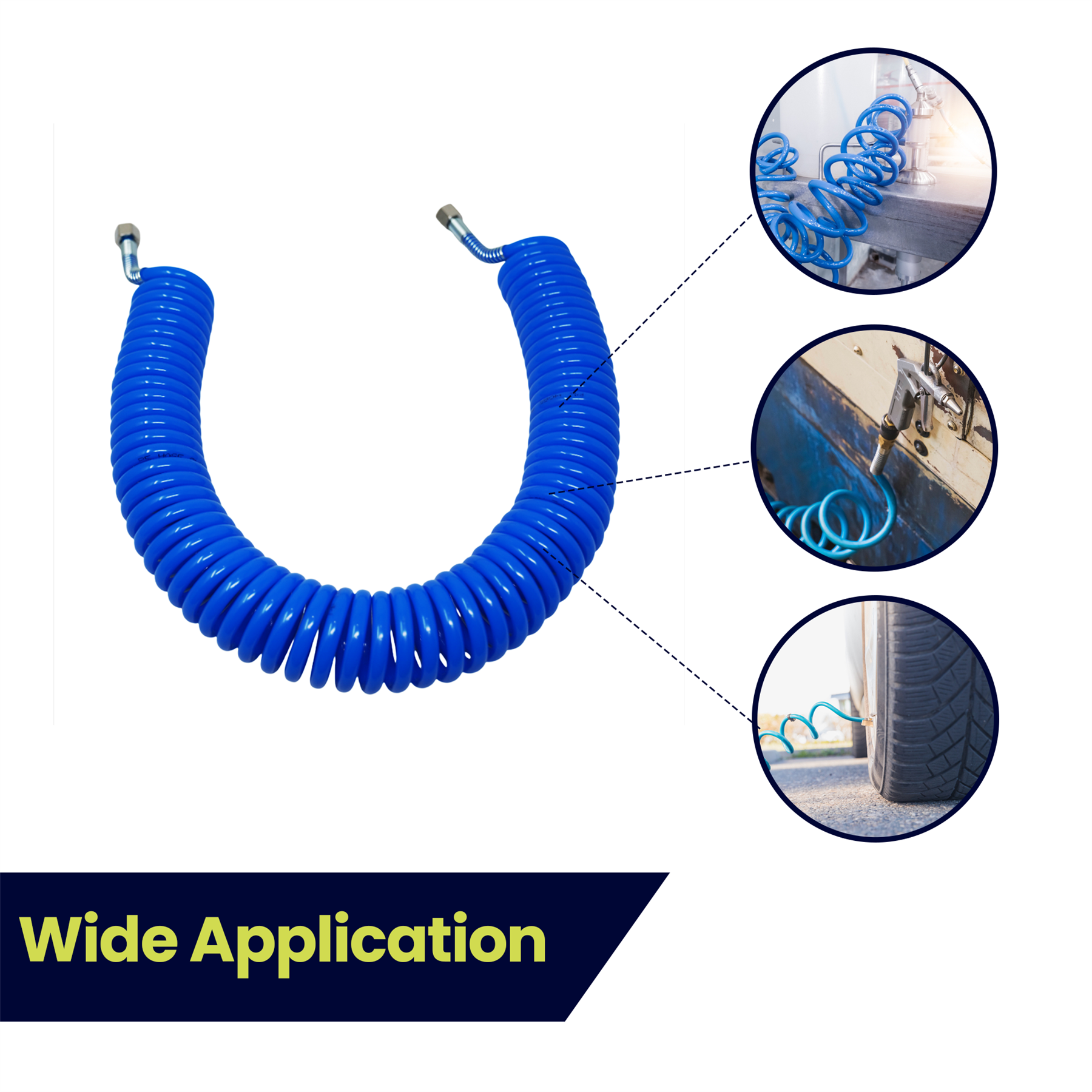 Coiled Air Hose 10M Air Tools Hose With 1/4" BSP Female Nut End Fittings 10 Bar by Daptez - Image 2