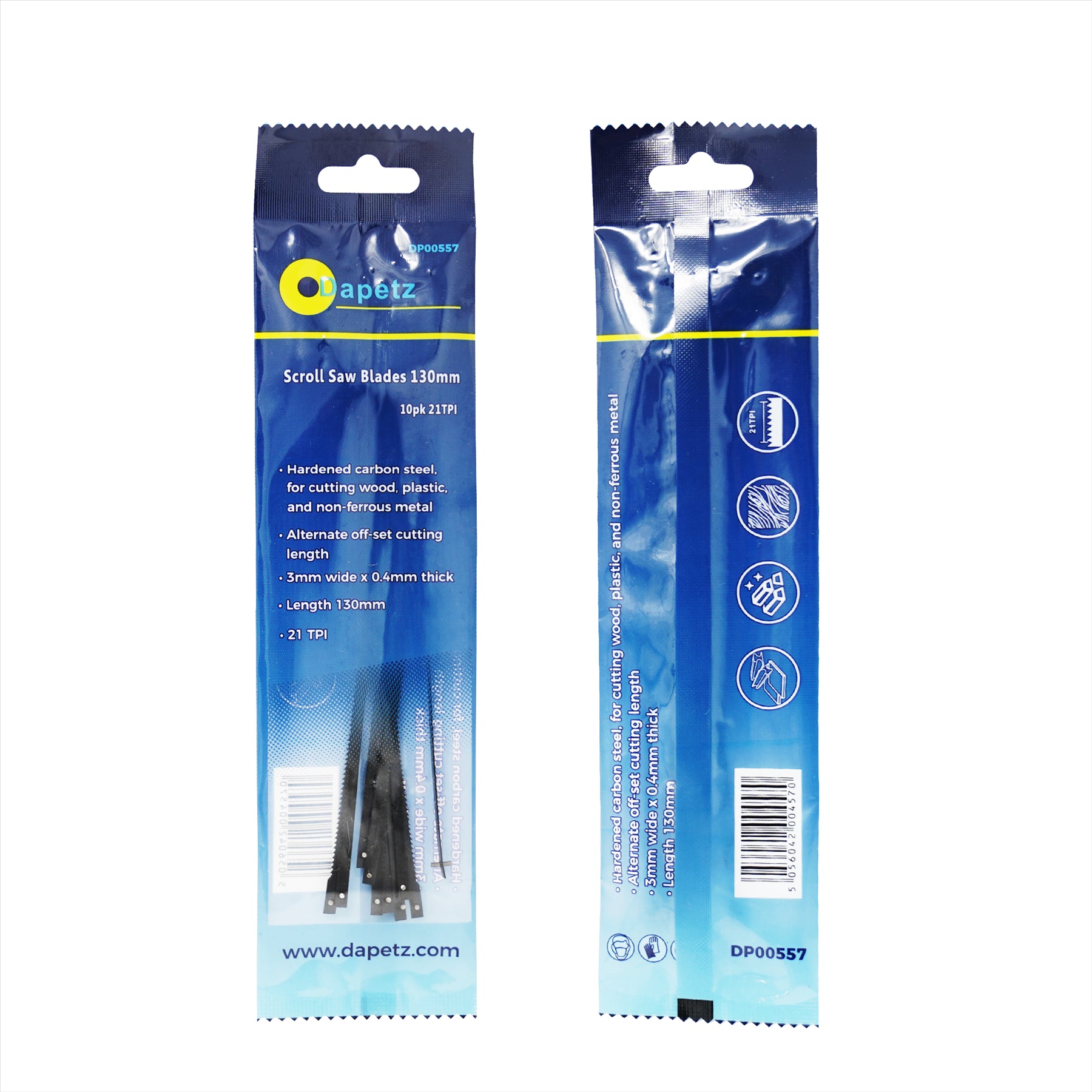 (Pack of 10) Scroll Saw Cutting Blades 21 TPI 130mm Long Pin by Dapetz - Image 7