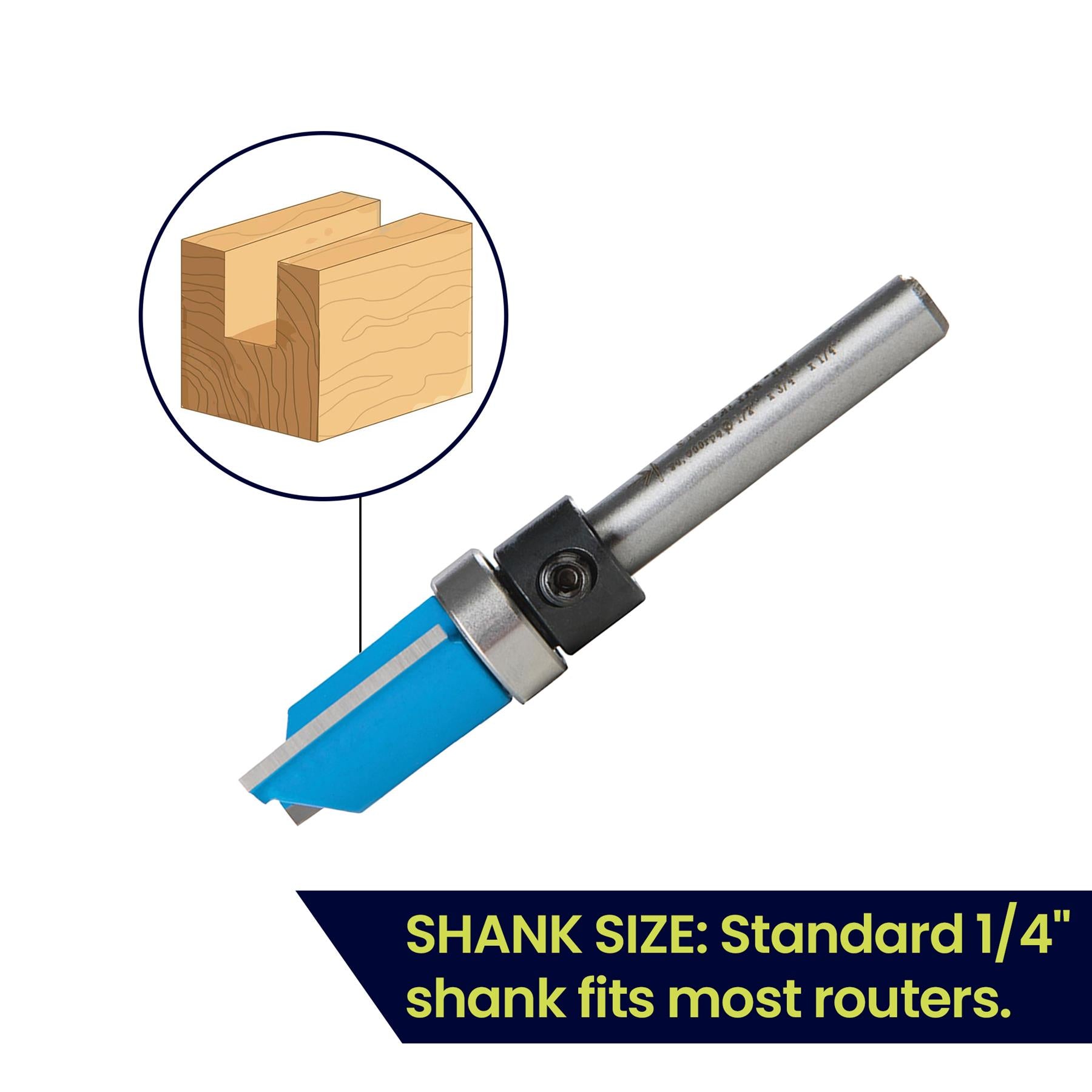 1/4" inch Shank Template Cutter Router Bit TCT 1/2" x 3/4" x 1/2"Twin Fluted Jig - Image 4