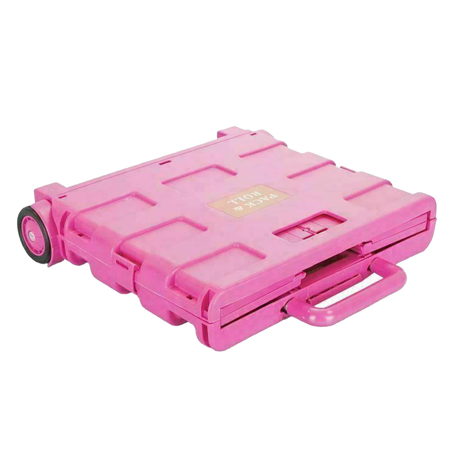 Dapetz Folding Shopping Trolley Foldable Cart Boot Fold Up Storage Box Crate 25kg Load Capacity - Pink - Image 4