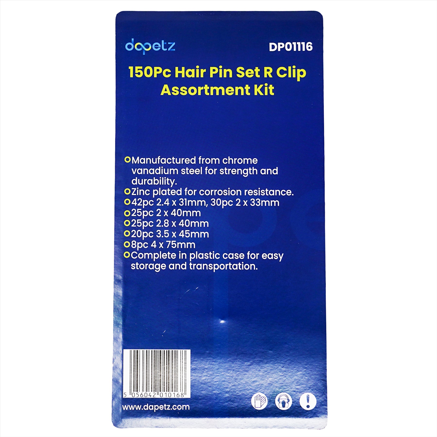 Hitch R Clip and Hair Pin Set - 150pc Assortment with Cotter & Lynch Pins By Dapetz - Image 2