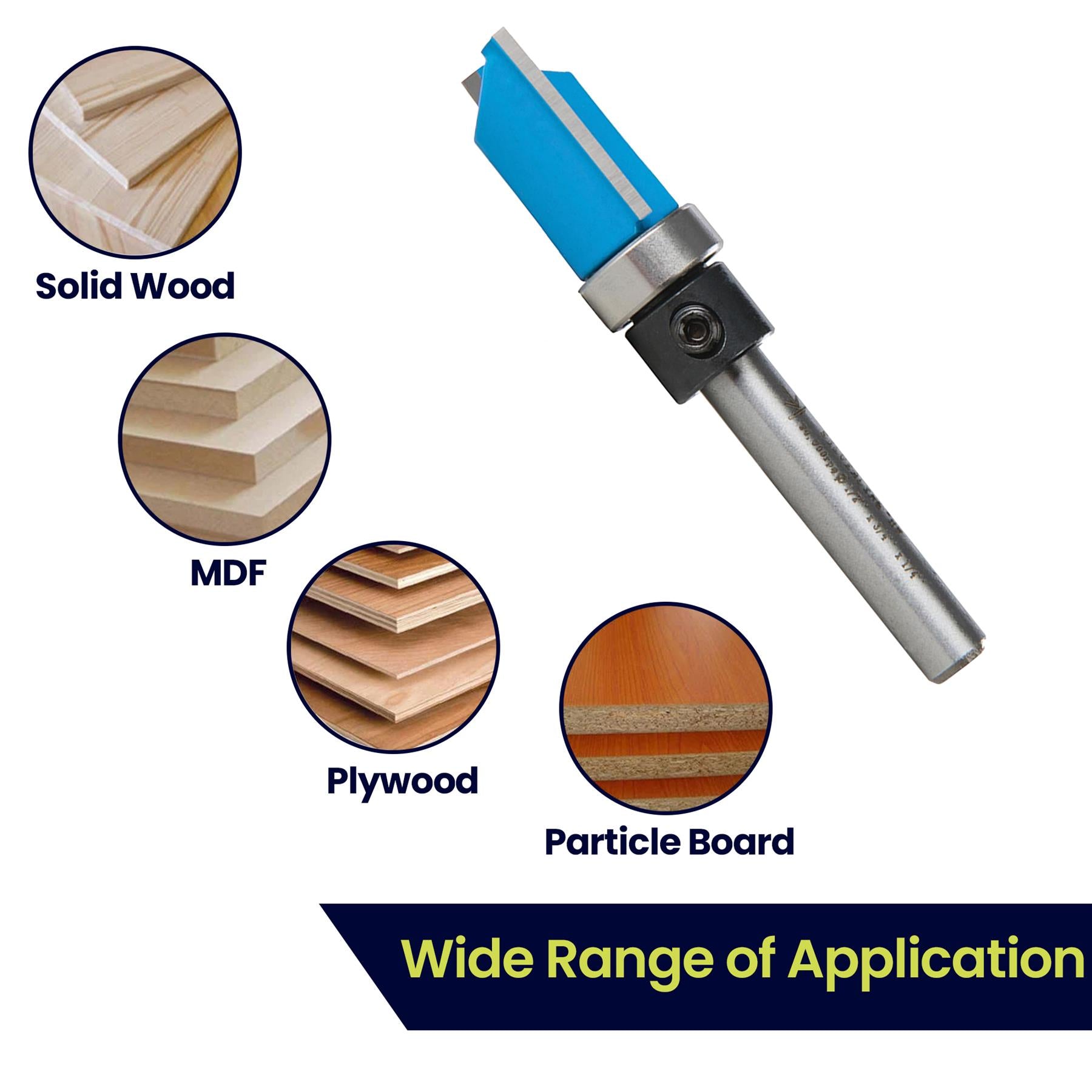 1/4" inch Shank Template Cutter Router Bit TCT 1/2" x 3/4" x 1/2"Twin Fluted Jig - Image 3