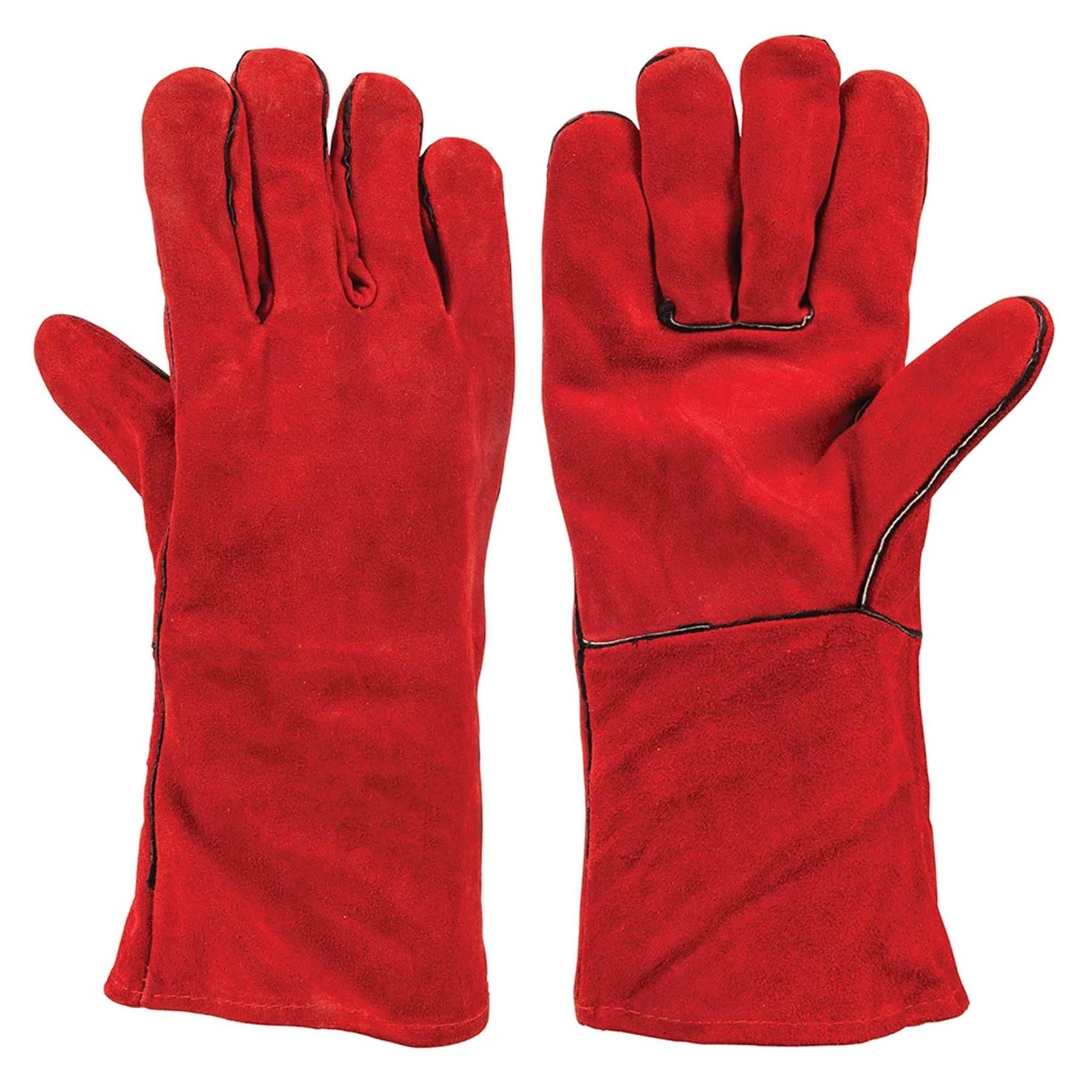 Apron & Gauntlets Gloves Leather Welders Welding Heavy Duty Leather Brown Red By Dapetz - Image 6