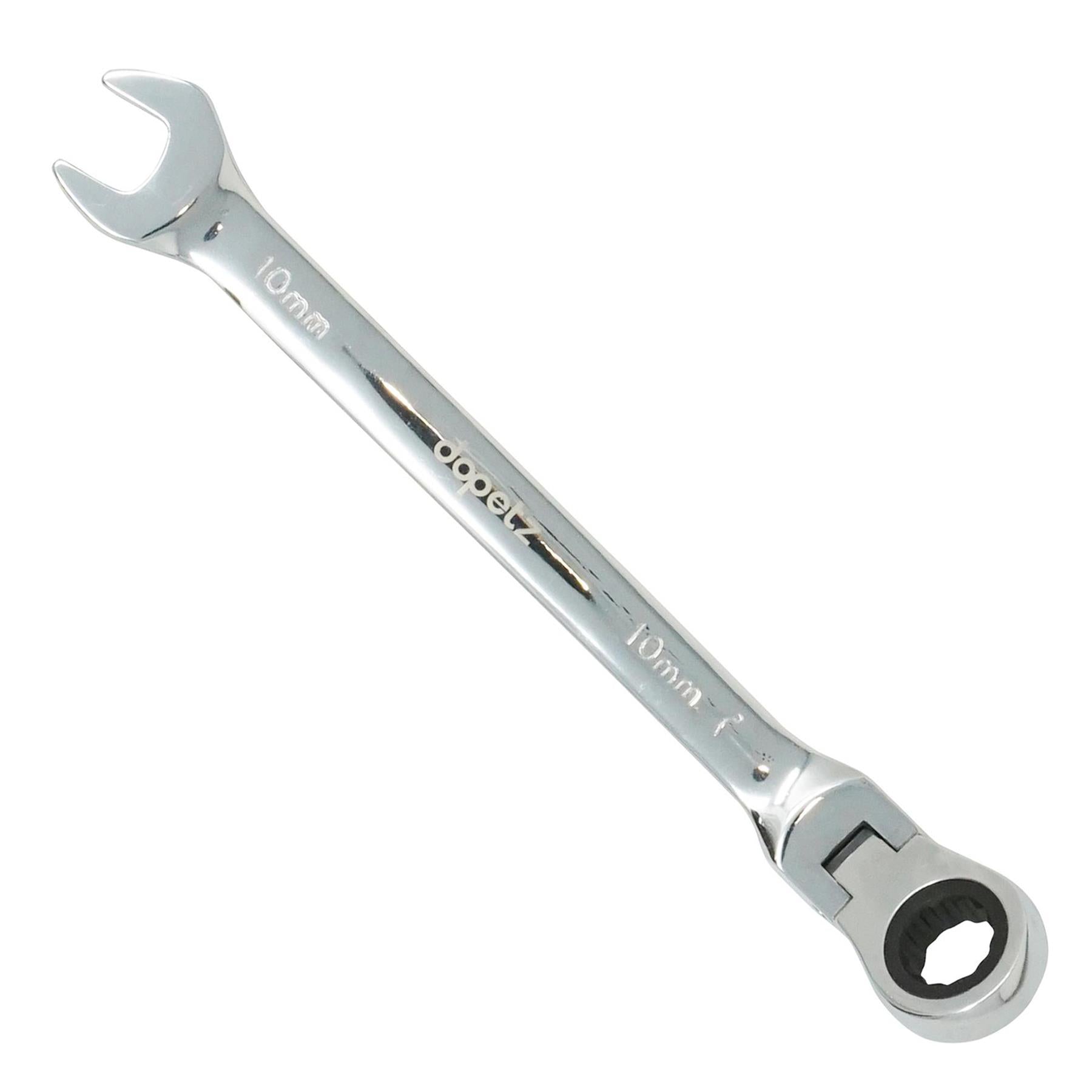 10mm Flexible Head Ratchet Metric Spanner Open End & Ring Chrome Plated for Corrosion Resistance By Dapetz - Image 5