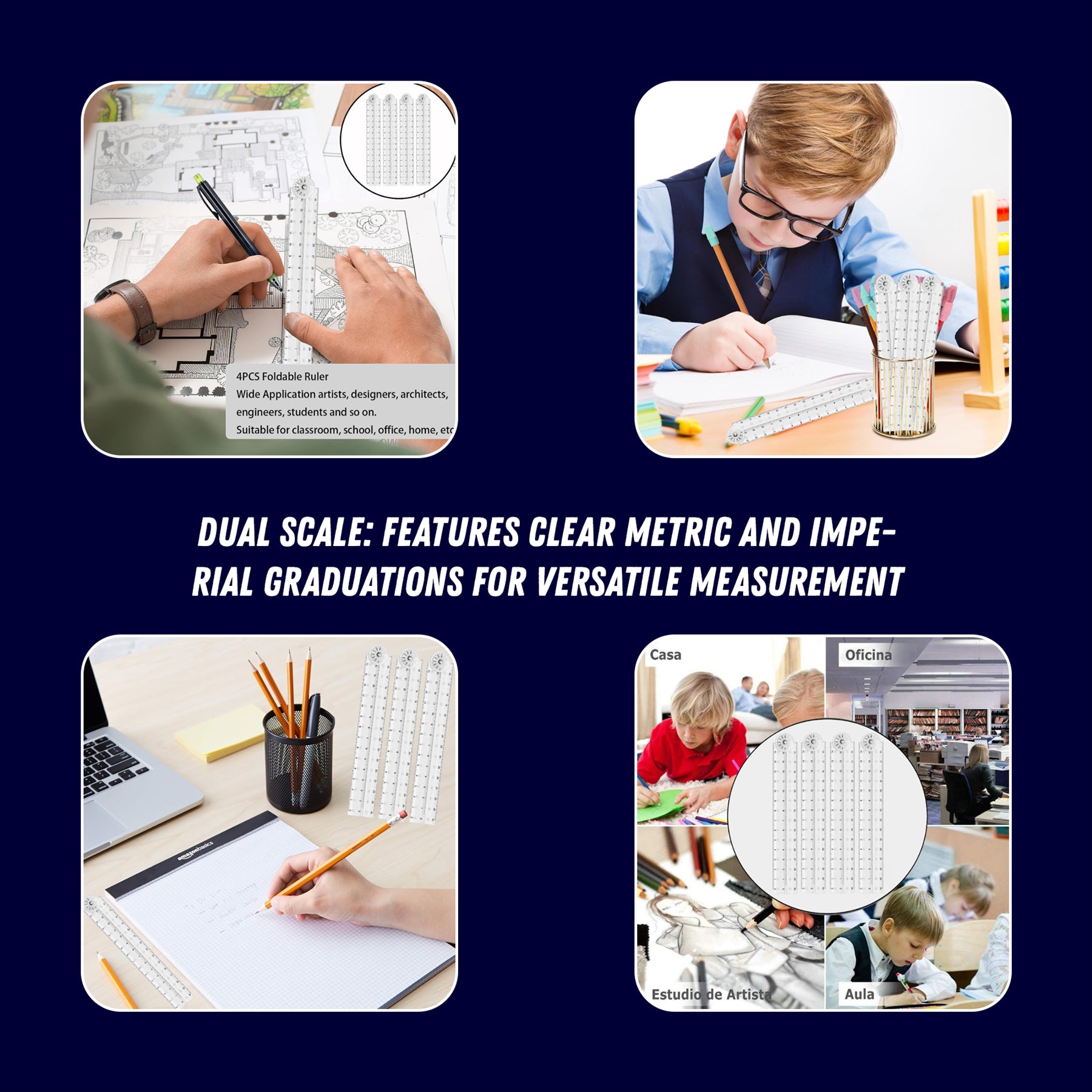 1m Folding Ruler Plastic Rule Measure 3ft Yellow 1000mm - Image 12