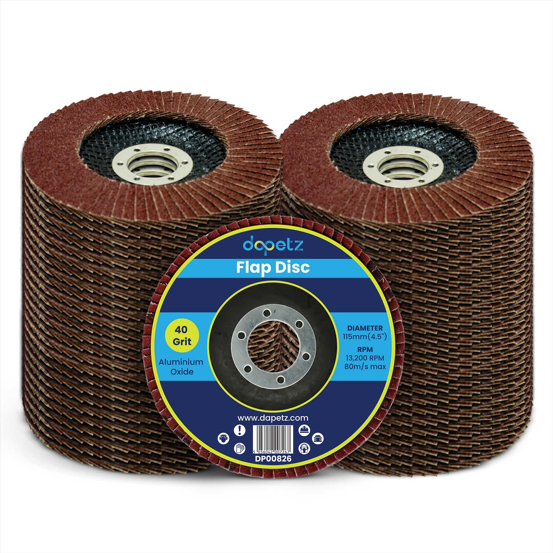 Angle Grinder Flap Discs 115mm 40 Grit Aluminium By Dapetz - Image 8