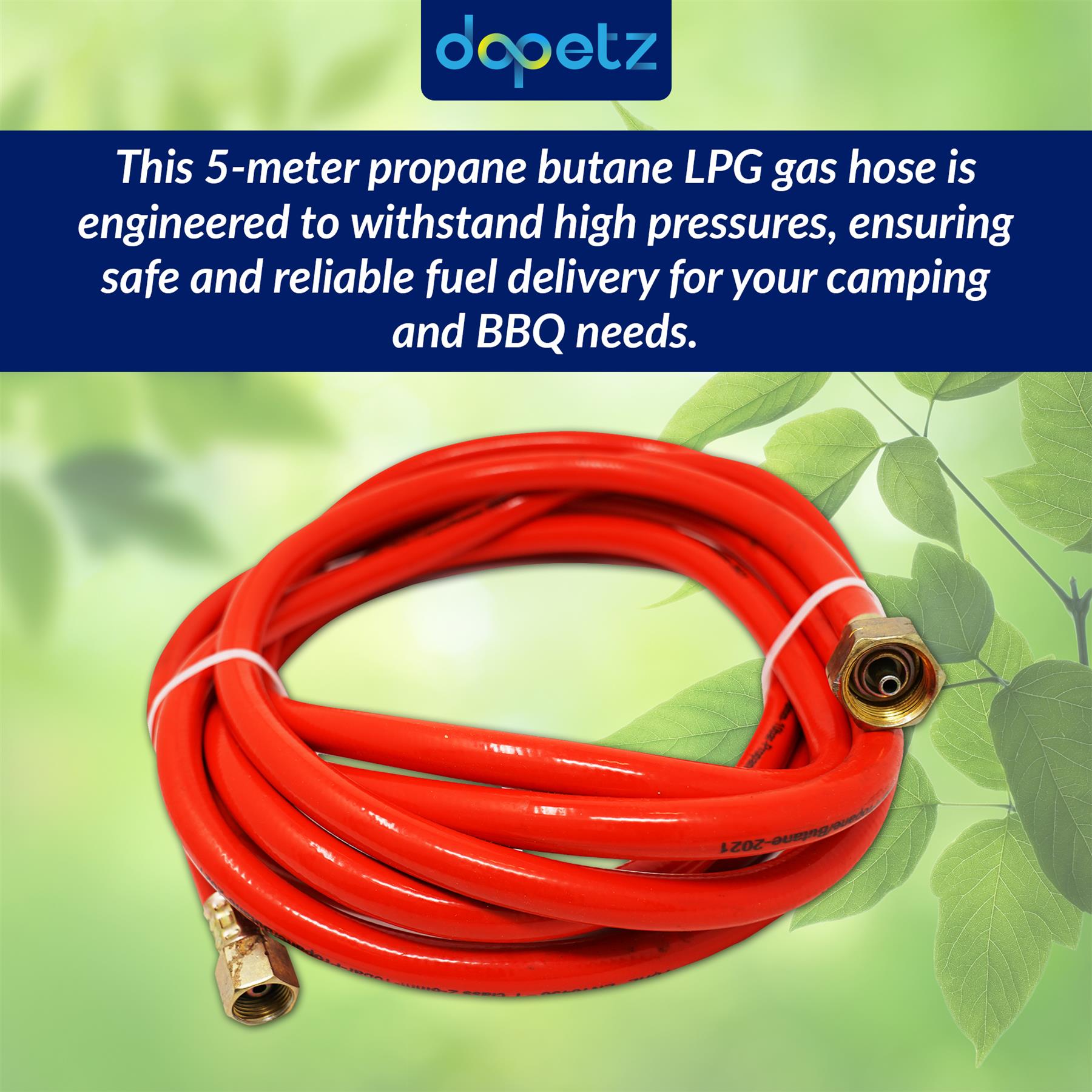 Gas Torch Hose Pipe 5 Meter Propane Brazing Roofing With G3/8 And W21.4 Fitting - Image 3