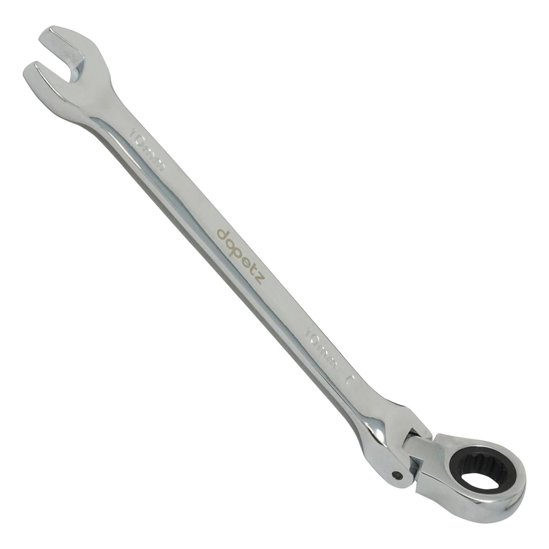 10mm Flexible Head Ratchet Metric Spanner Open End & Ring Chrome Plated for Corrosion Resistance By Dapetz - Image 3