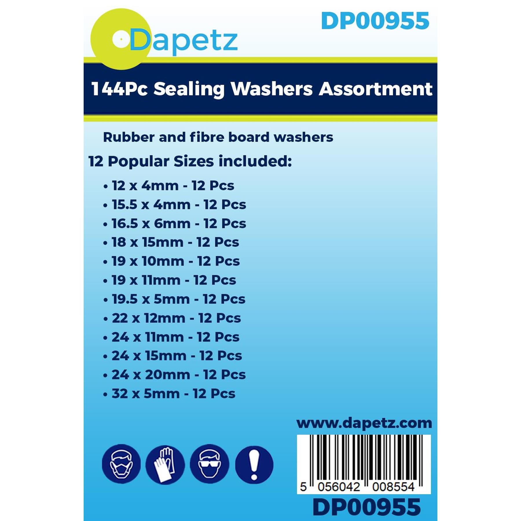 Assortment Box Washers Shower Plumbers 144Pc Dapetz - Image 3