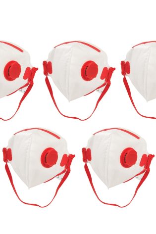 5 Pc Face Mask Respirator Valved